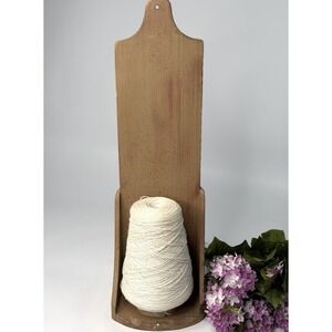 Vintage Primitive Wooden Wall Mounted String Twine Holder Farmhouse Cottagecore